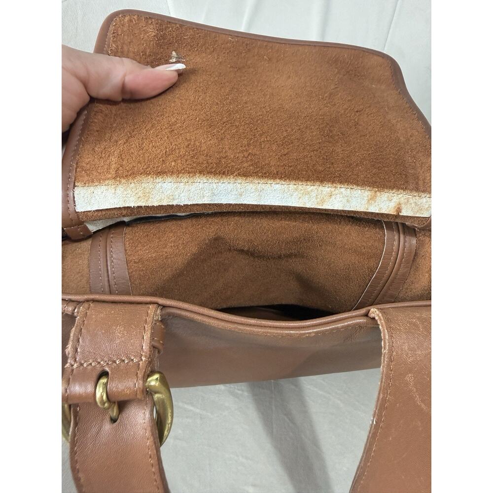 Vintage COACH Brown Leather Waverly Tote Bag Zip Closure 4133 90s USA 12.5x9 - Picture 13 of 16